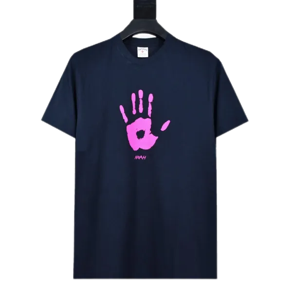 NOAH Handprint Graphic Navy T-Shirt - 1