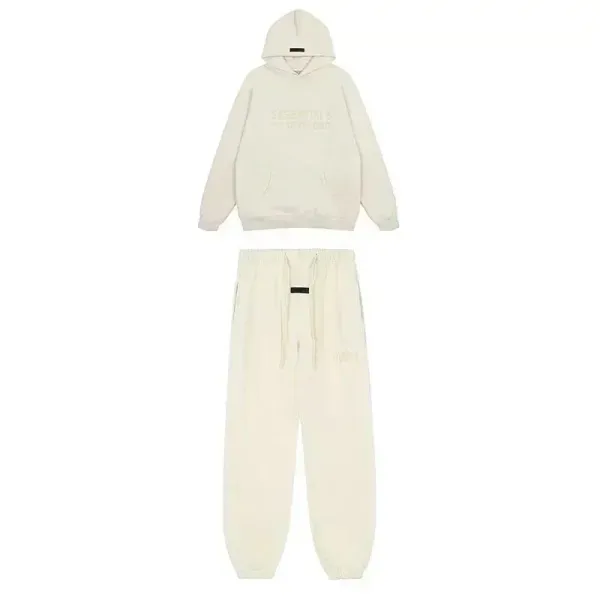 Fear of God Essentials Cream Hoodie and Sweatpants Set - 1