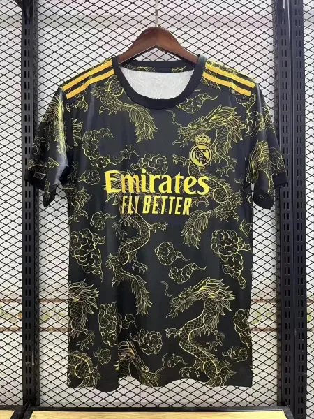 Real Madrid x Adidas Chinese New Year Dragon Print Black Jersey - 1