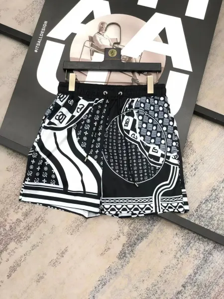 Off-White x Louis Vuitton Monogram Patchwork Shorts Navy White - 4