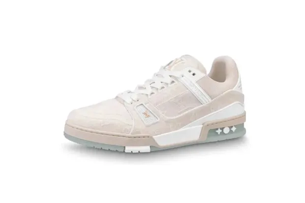 Louis Vuitton Trainer Low Monogram Canvas Beige Sneakers - 1