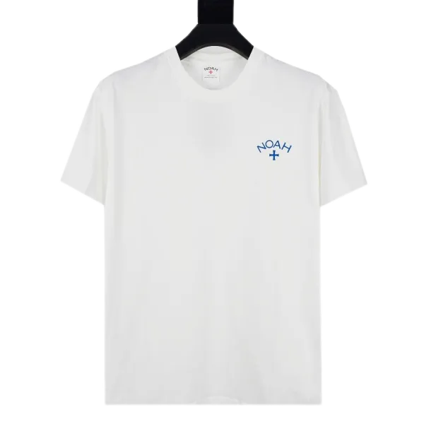 NOAH Logo Embroidered White T-Shirt - 1