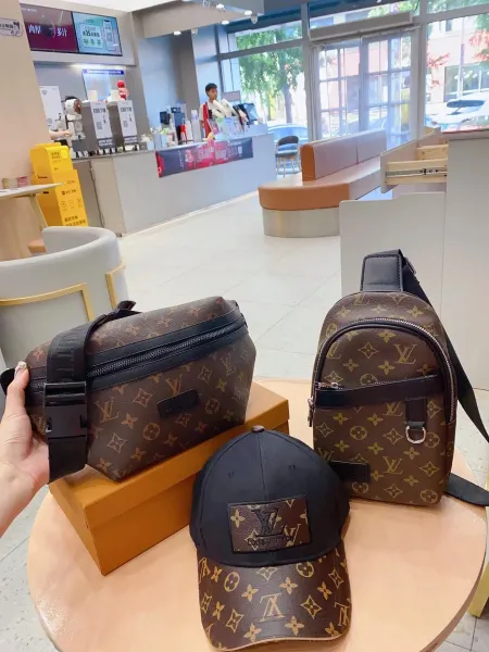 Louis Vuitton Monogram Multi-Pouch Set: Belt Bag, Sling Bag & Baseball Cap - 1