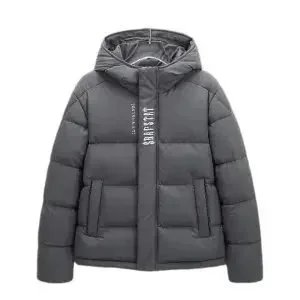 Design Puffer Hooded Jacket Gray Down-Jacket - 1