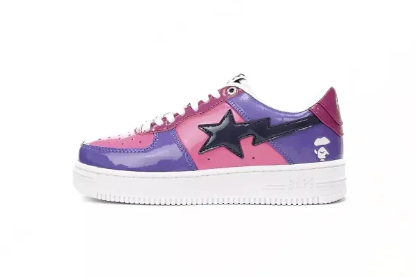A Bathing Ape Bape Sta Pink Purple Patent Sneakers - 1