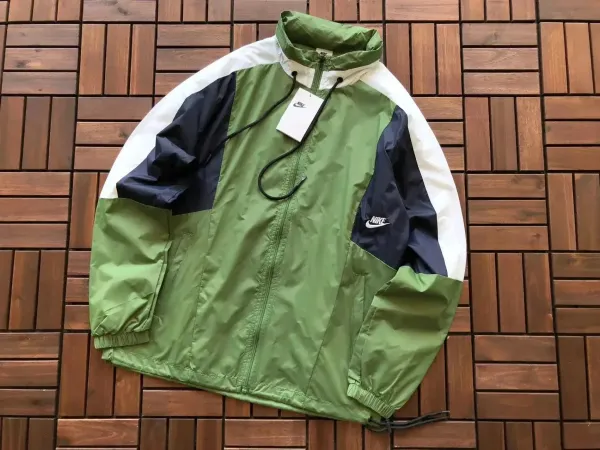 Nike Windbreaker Jacket Olive Green Navy White Windbreaker - 1