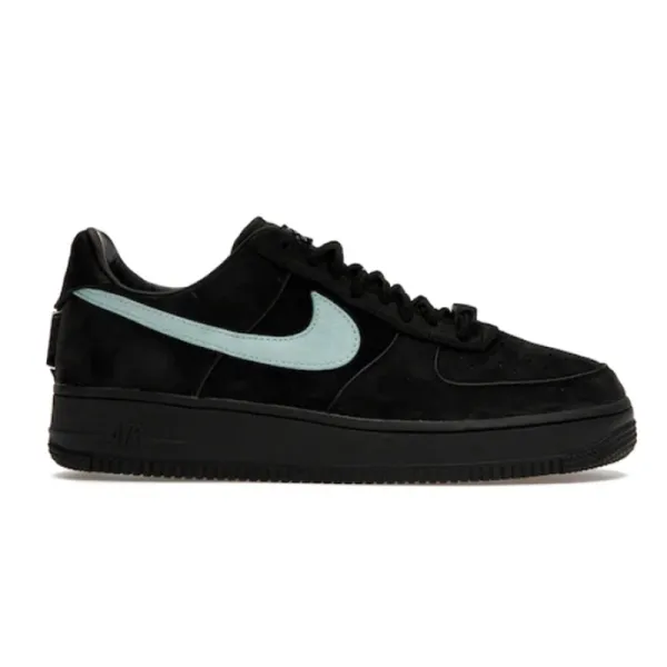 Nike Air Force 1 Low Black Mint Swoosh Sneakers - 1