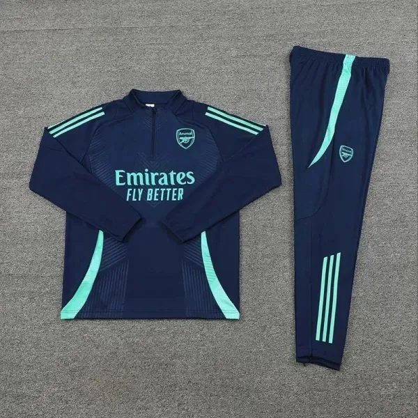 Adidas Arsenal Training Tracksuit Navy with Mint Green Accents - 1