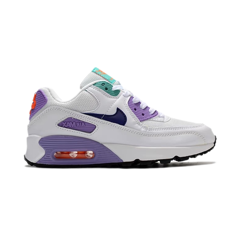 Nike Air Max 90 White Purple Teal Orange Sneakers
