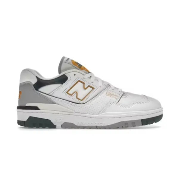 New Balance 550 White Gray Orange Sneakers - 2