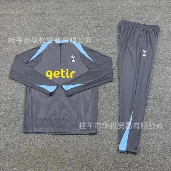 Tottenham Hotspur x Getir Training Tracksuit Gray with Light Blue Accents - 1