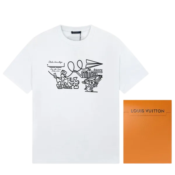 Louis Vuitton x Studio Zéro Étape Graphic Print White T-Shirt - 1