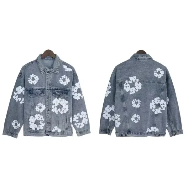 Gallery Dept. Floral Print Denim Jacket Gray - 1