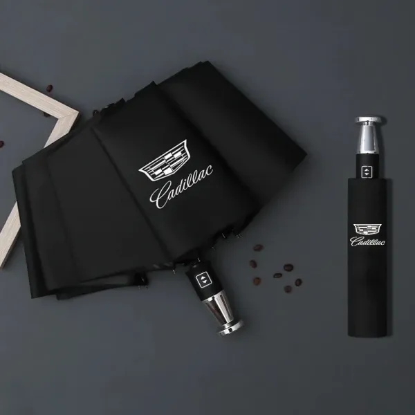 Cadillac Logo Embroidered Black Auto-Open Umbrella - 1