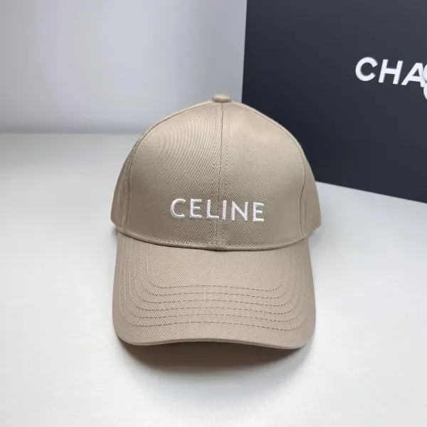 Celine Logo Embroidered Black Baseball Cap - 9