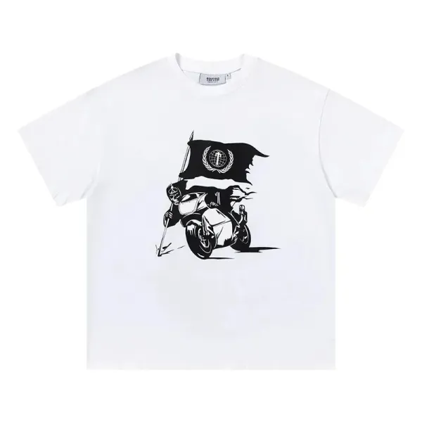 Tempted Flag Rider Graphic White T-Shirt - 1