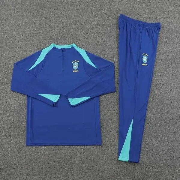 Brazil National Team Training Tracksuit Blue Turquoise - 1