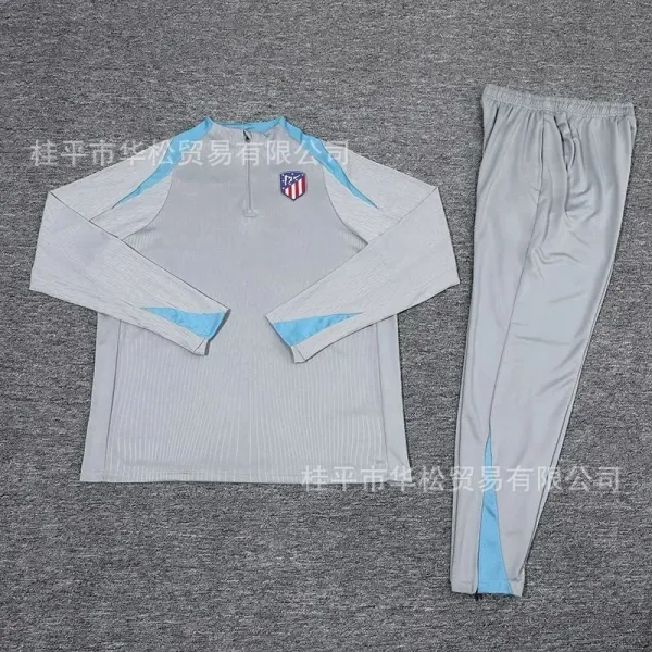 Atlético Madrid Training Set Gray with Sky Blue Accents Tracksuit - 1