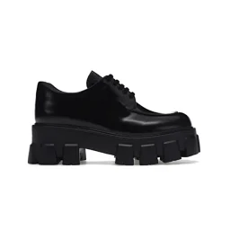 thumbnail for mickeybuys.comPrada Monolith 55mm Lace Up Loafer Black Brushed LeatherCasual sneakers