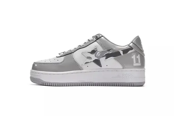 A Bathing Ape Bape Sta 11 Silver Camo Sneakers - 1
