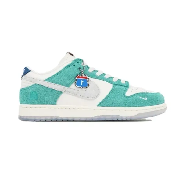 Nike SB Dunk Low 'Interstate' Teal and White Skateboard Shoes - 1