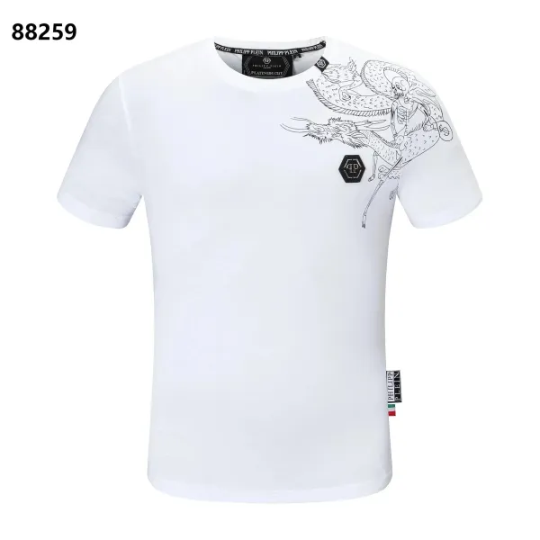 Philipp Plein PP Hexagon Rhinestone Black T-Shirt - 9