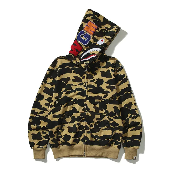 A Bathing Ape Shark Hoodie Red Camo Hoodie - 16