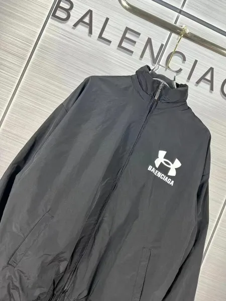 Under Armour x Balenciaga Logo Windbreaker Black Jacket - 1