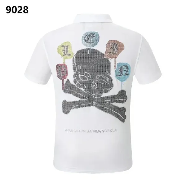 Philipp Plein Bear Crystal Embroidered Black Polo - 7