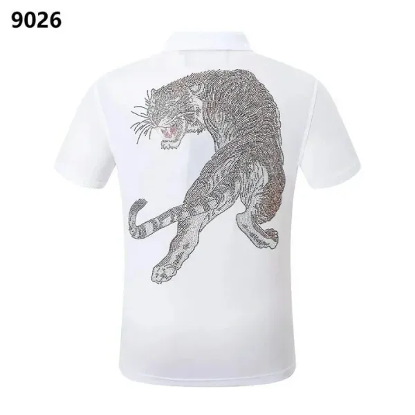 Philipp Plein Tiger Crystal Embellished White Polo - 1