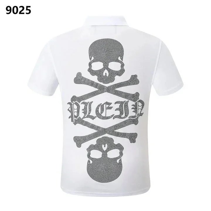 Philipp Plein Skull & Crossbones Crystal-Embellished White Polo - 1