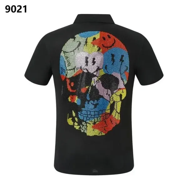 Philipp Plein Skull Print Black Polo - 1