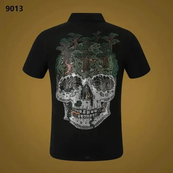 Philipp Plein Skull Forest Embroidered Black Polo - 1