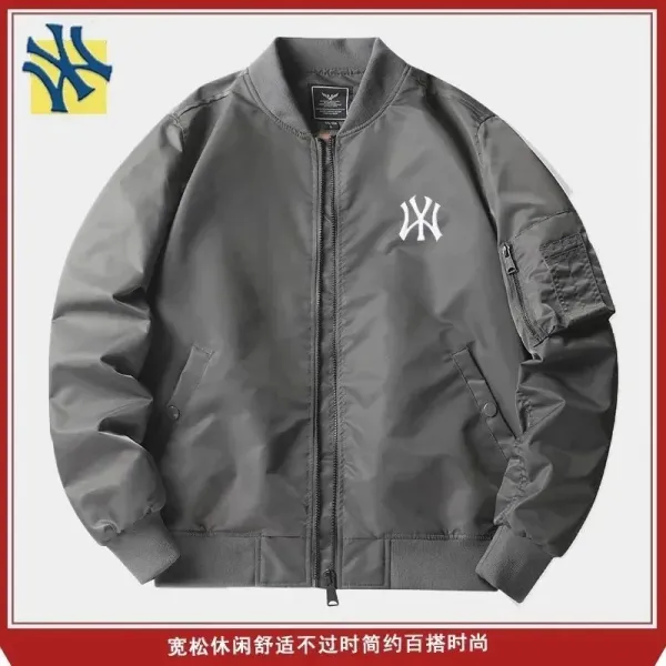 New York Yankees x MA-1 Bomber Jacket Gray Outerwear - 1