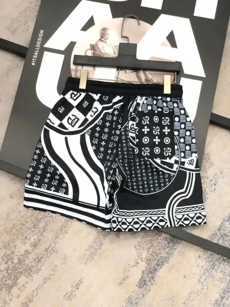 Off-White x Louis Vuitton Monogram Patchwork Shorts Navy White - 5