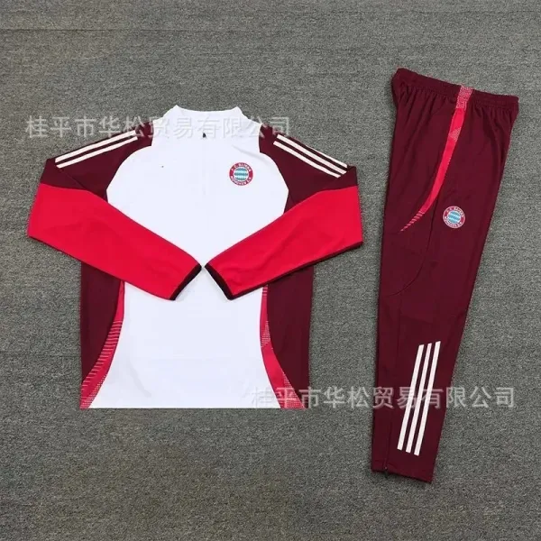 Adidas FC Bayern Munich Training Tracksuit Burgundy-White - 1