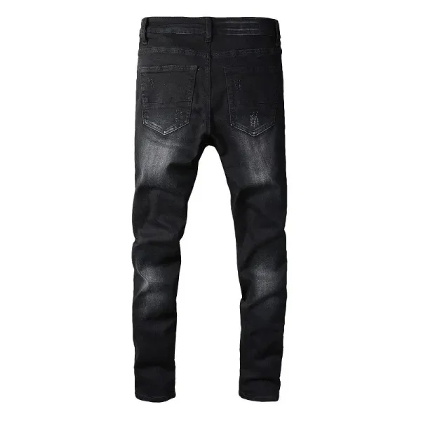 Purple x Unknown Artist Splatter Paint Distressed Slim Fit Light Wash Jeans - 6