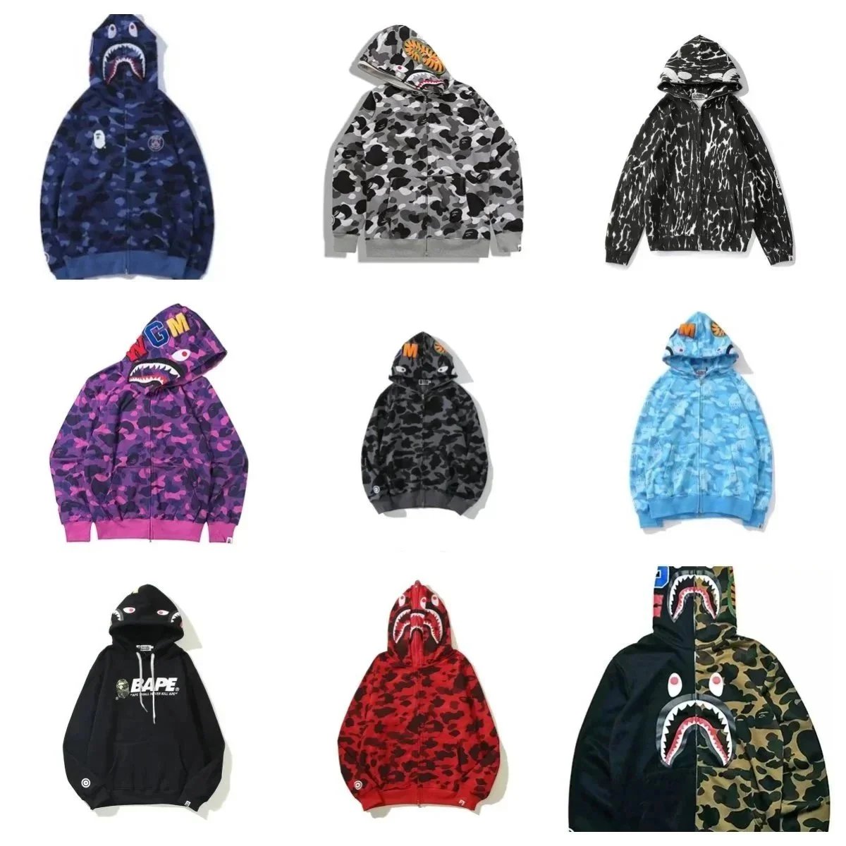A Bathing Ape ABC Camo Shark Hoodie Army Green - 4