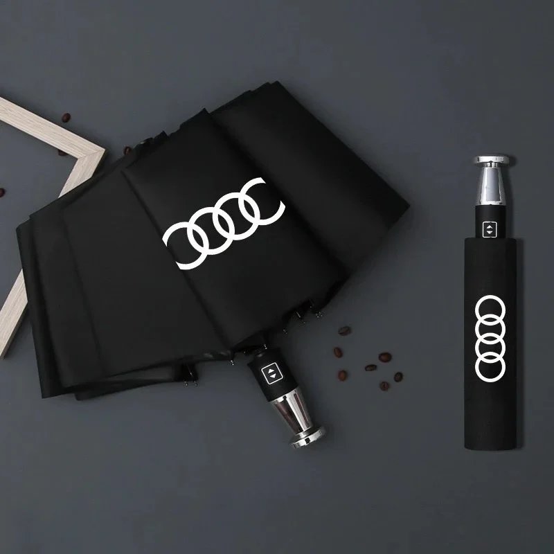 Audi Logo Auto-Open Umbrella Black - 1