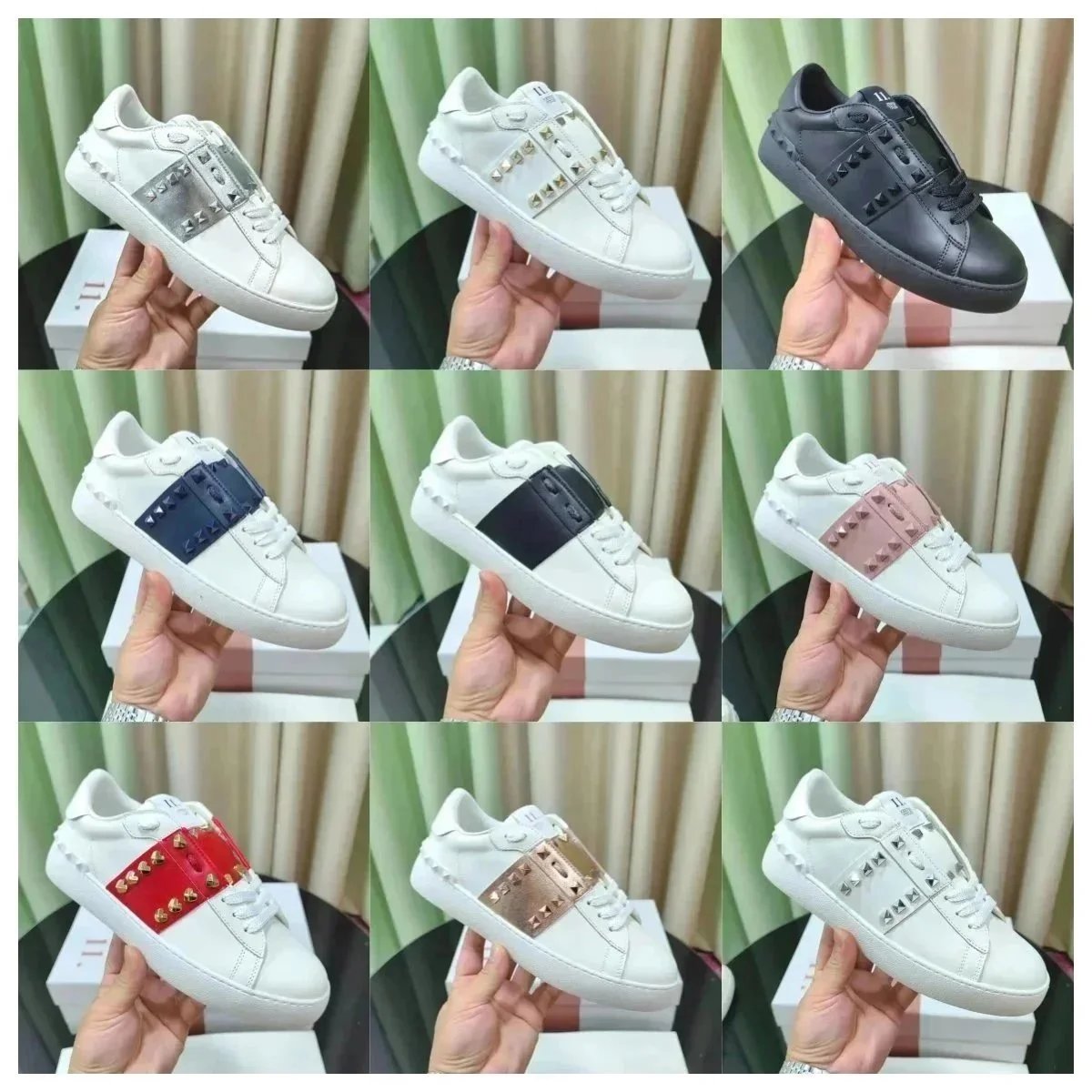 Valentino Low-top sneakers with pyramid stud strap