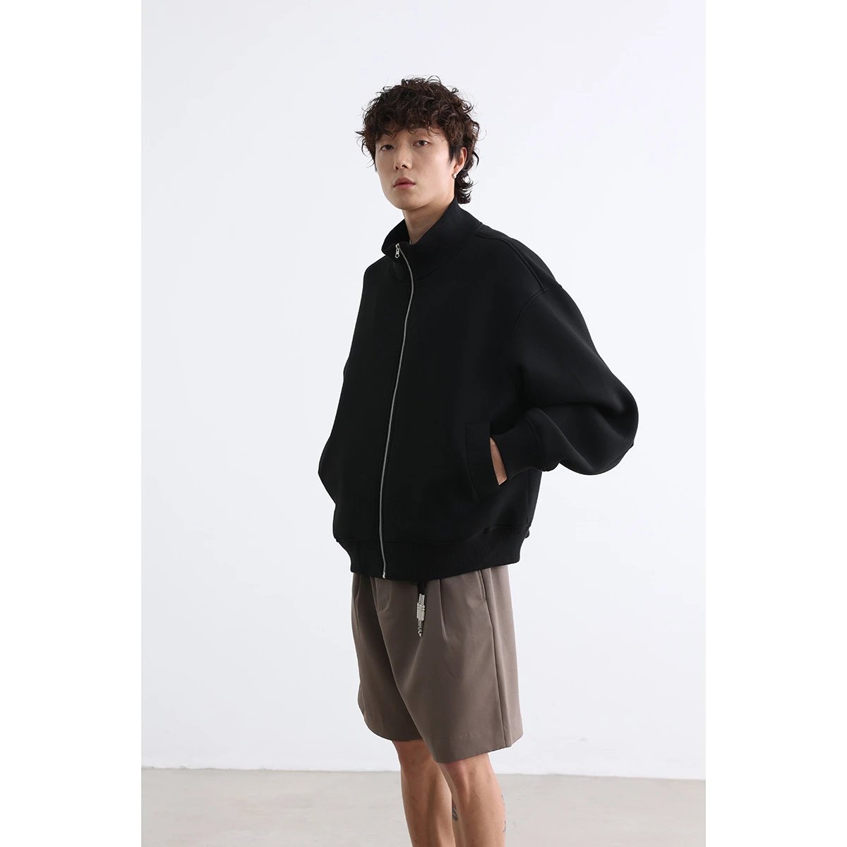 Answer Me Stand Collar Zip Jacket - Multicolor
