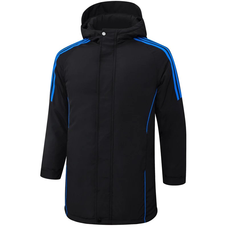 Football Team Long Hooded Puffer Jacket Multicolor