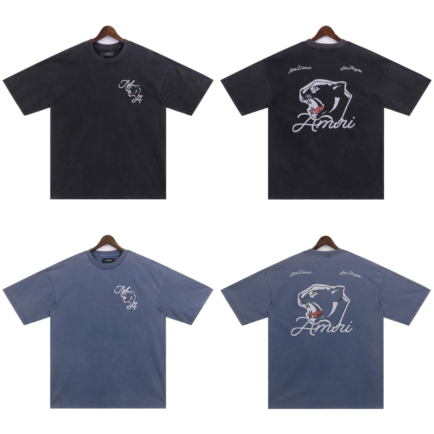 Amiri Tiger Logo Washed Tee Multicolor