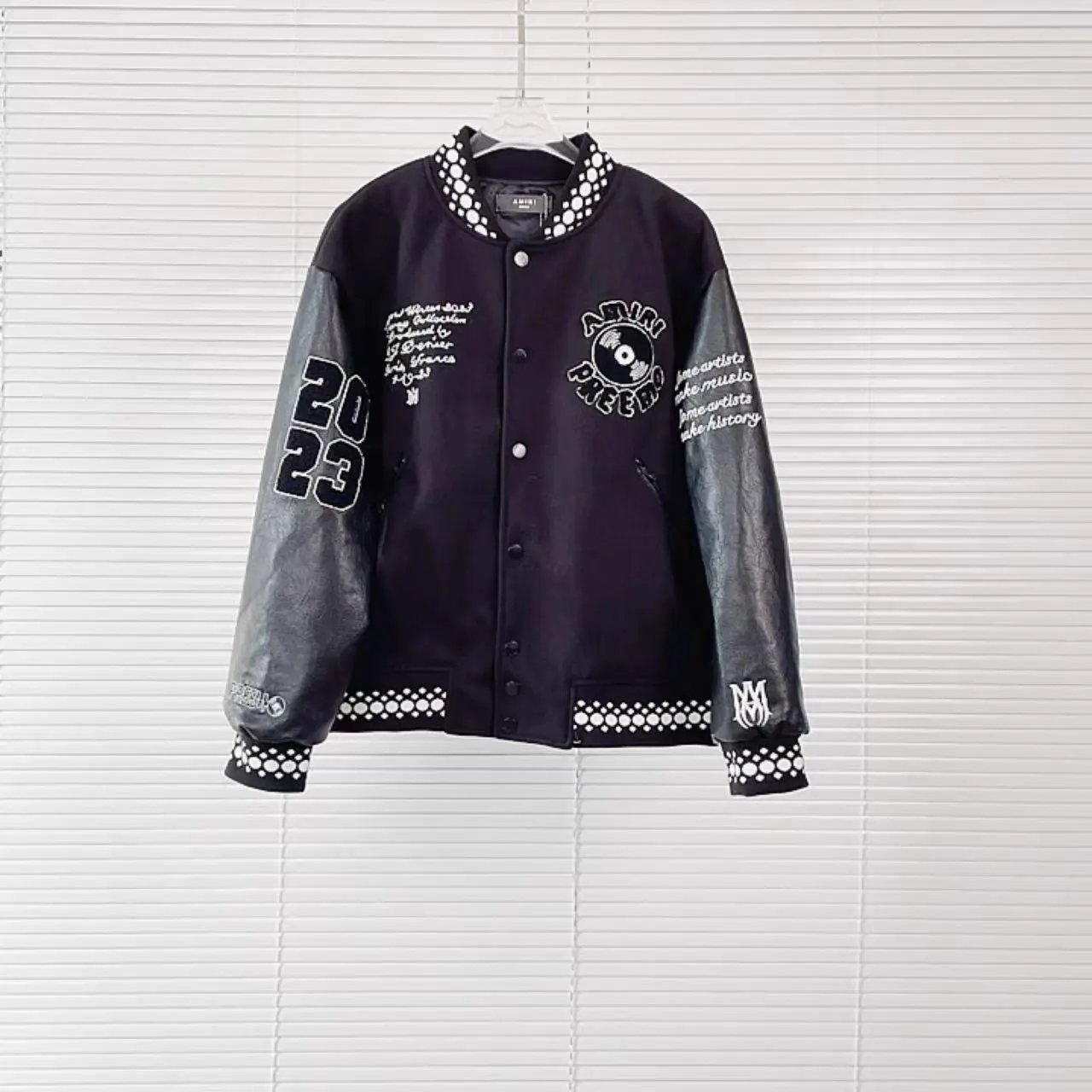 Amiri Padded Varsity Jacket Black