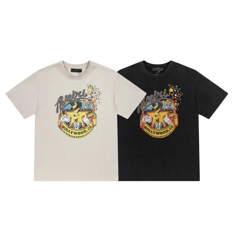 Amiri Distressed Logo Print T-Shirt Multicolor