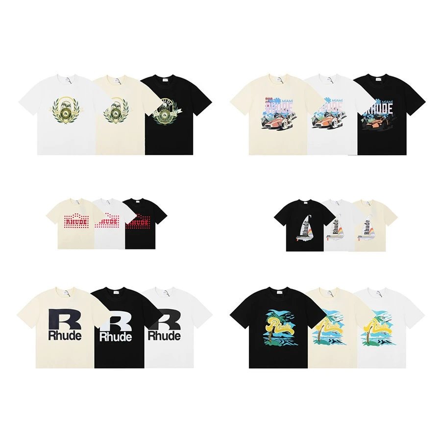 Rhude Graphic Streetwear T-Shirt Multi-Color