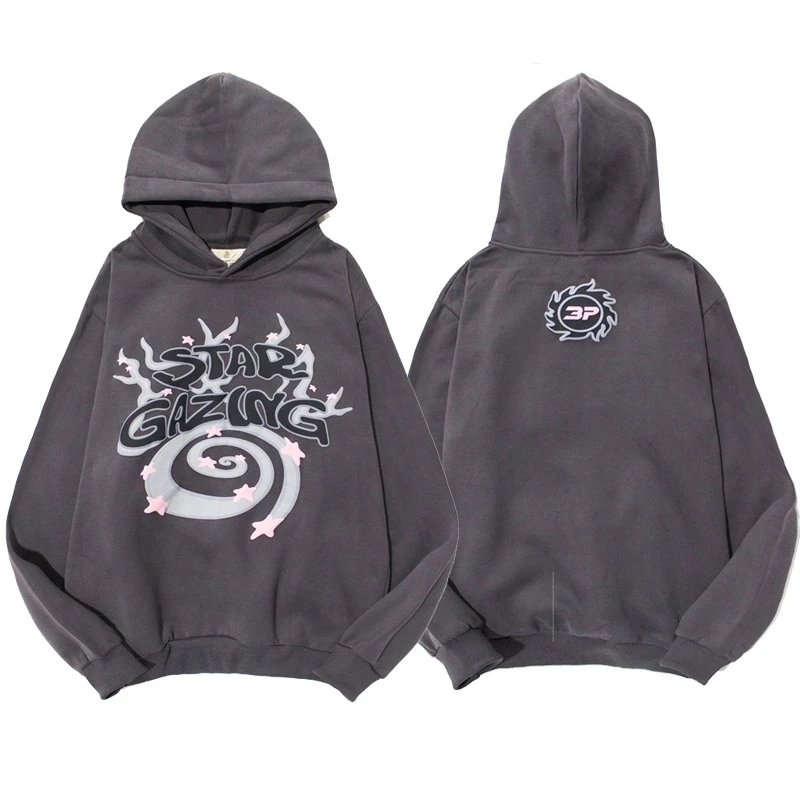 BP Star Gazing Puff Print Hoodie Dark Gray