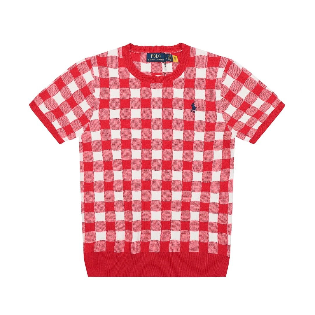 Ralph Lauren Gingham Knit Tee Multicolor