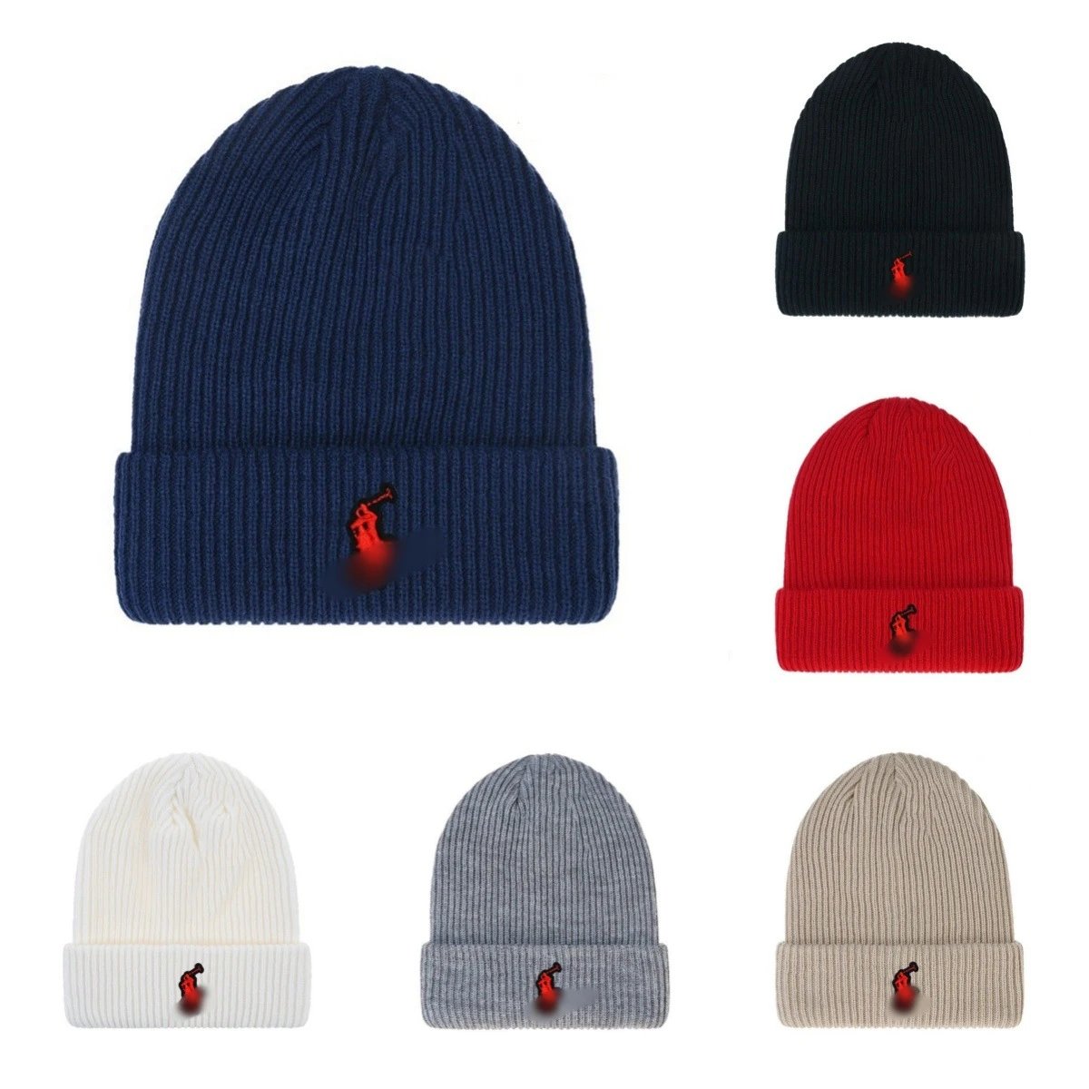 Other Embroidered Knit Beanie Multicolor