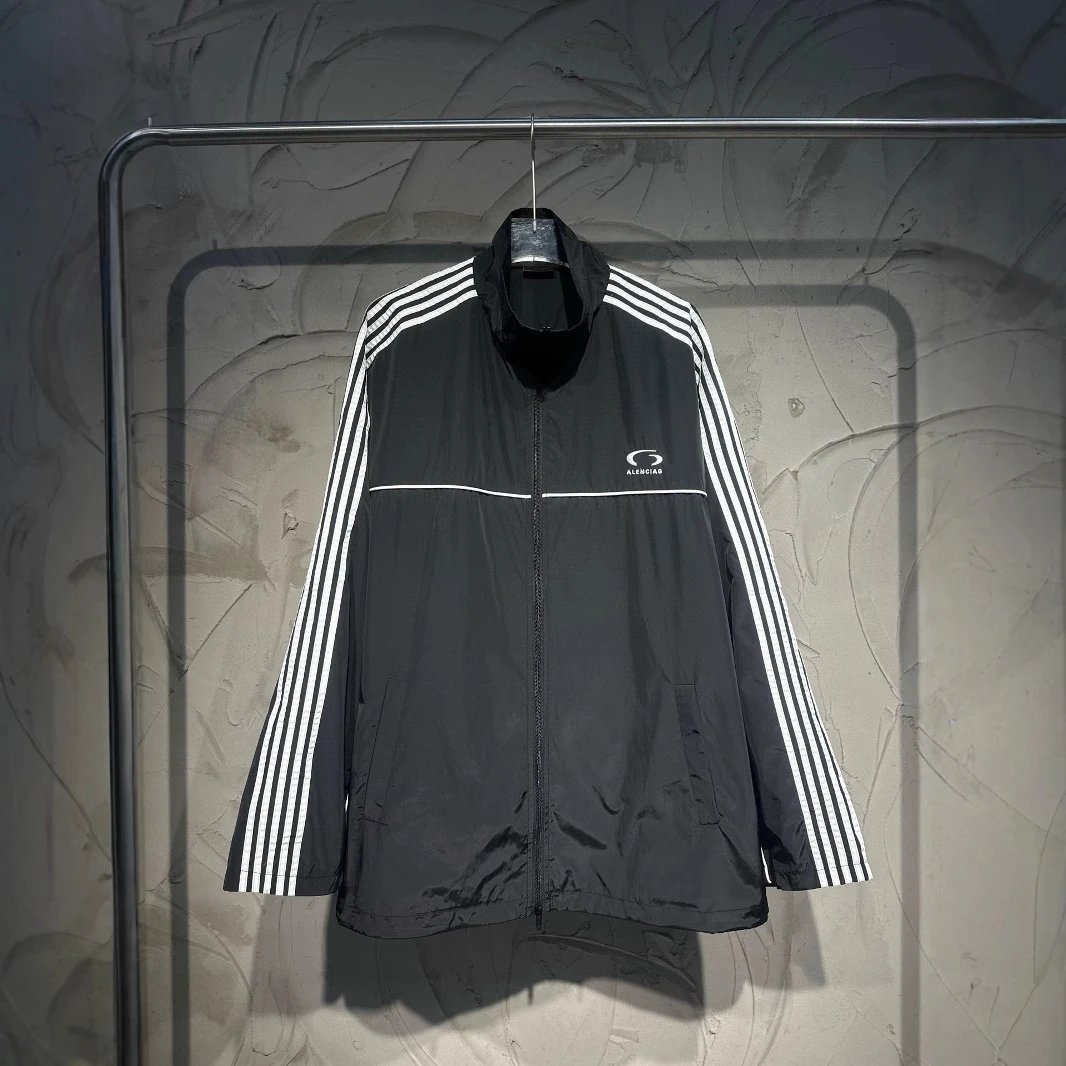 Balenciaga Striped Track Jacket Black